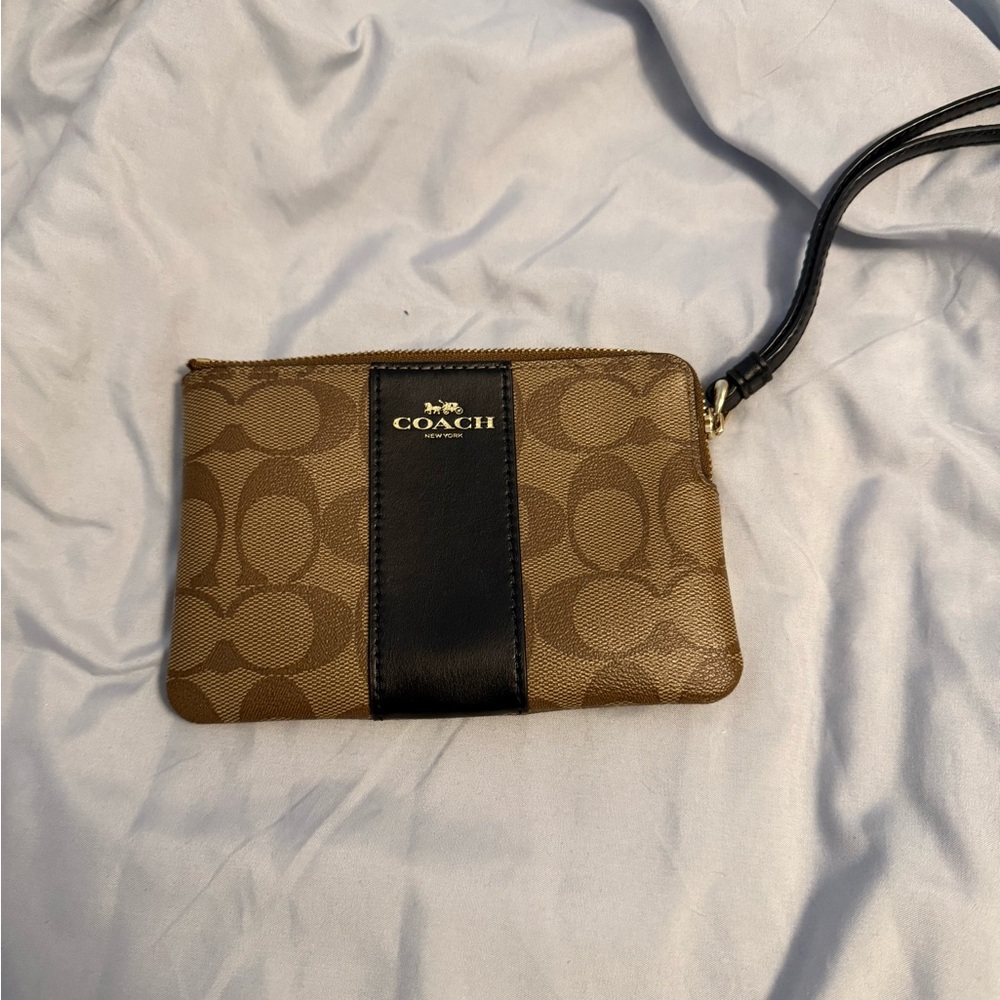 Coach Brown and Black Wristlet
